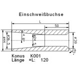 drehen-fraesen-bohren.de Konus Einschweißrohr 120x44 - ø 36/24